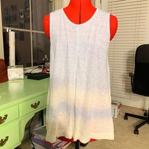 Anthropologie blue and white tie dye tank S